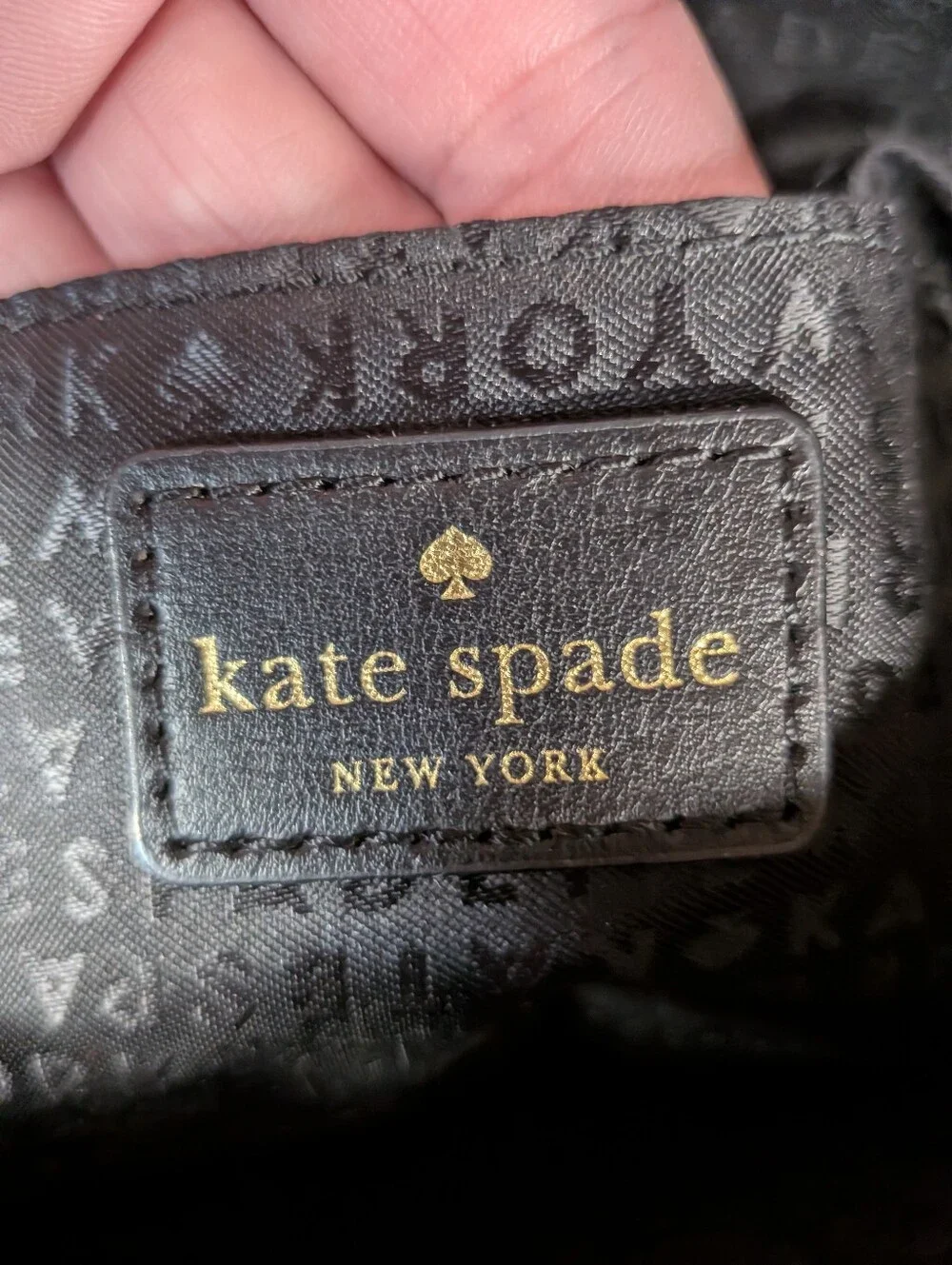 Kate Spade Black Leather Flap Crossbody Purse Gold Chain Link Tassel